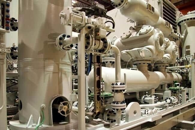 Marine industrial pipework and machinery